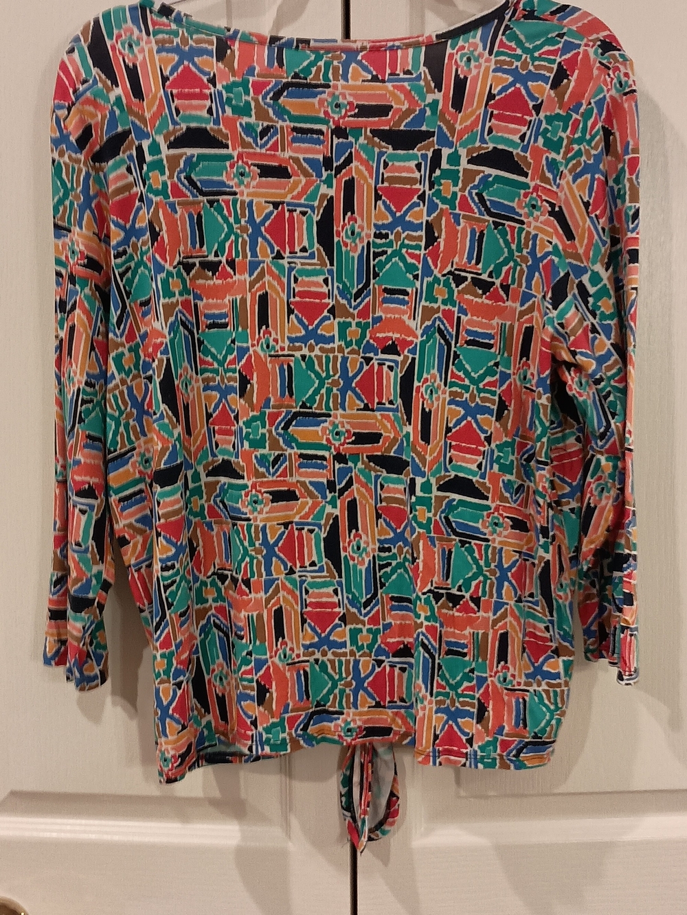Ruby Rd. Multicolor Geometric Tie-Front Tunic - Picture 8 of 10
